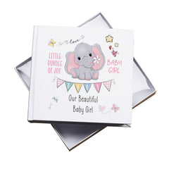 Baby Girl Photo Album with Elephant Design, Gift Boxed, Holds 50 6"x4" Photos Pack of 5 Wholesale Trade Baby Boy Photo Album ukgiftstoreonline