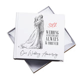 30th Wedding Anniversary Photo Album, White, Holds 50 Photos 6" x 4" , Gift Boxed