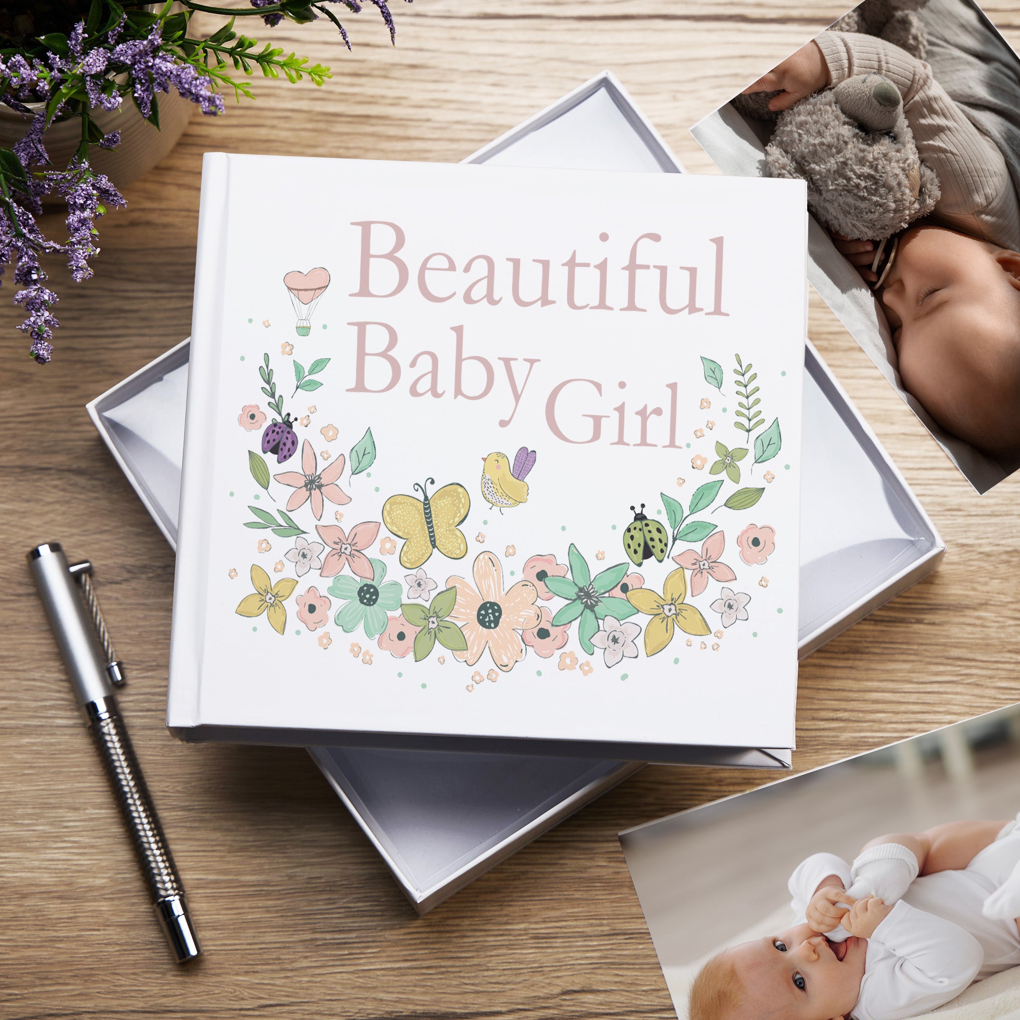 Beautiful Baby Girl Photo Album Gift 50 x 6" x 4" Photos Pack of 5 Wholesale Trade Birthday Photo Album ukgiftstoreonline