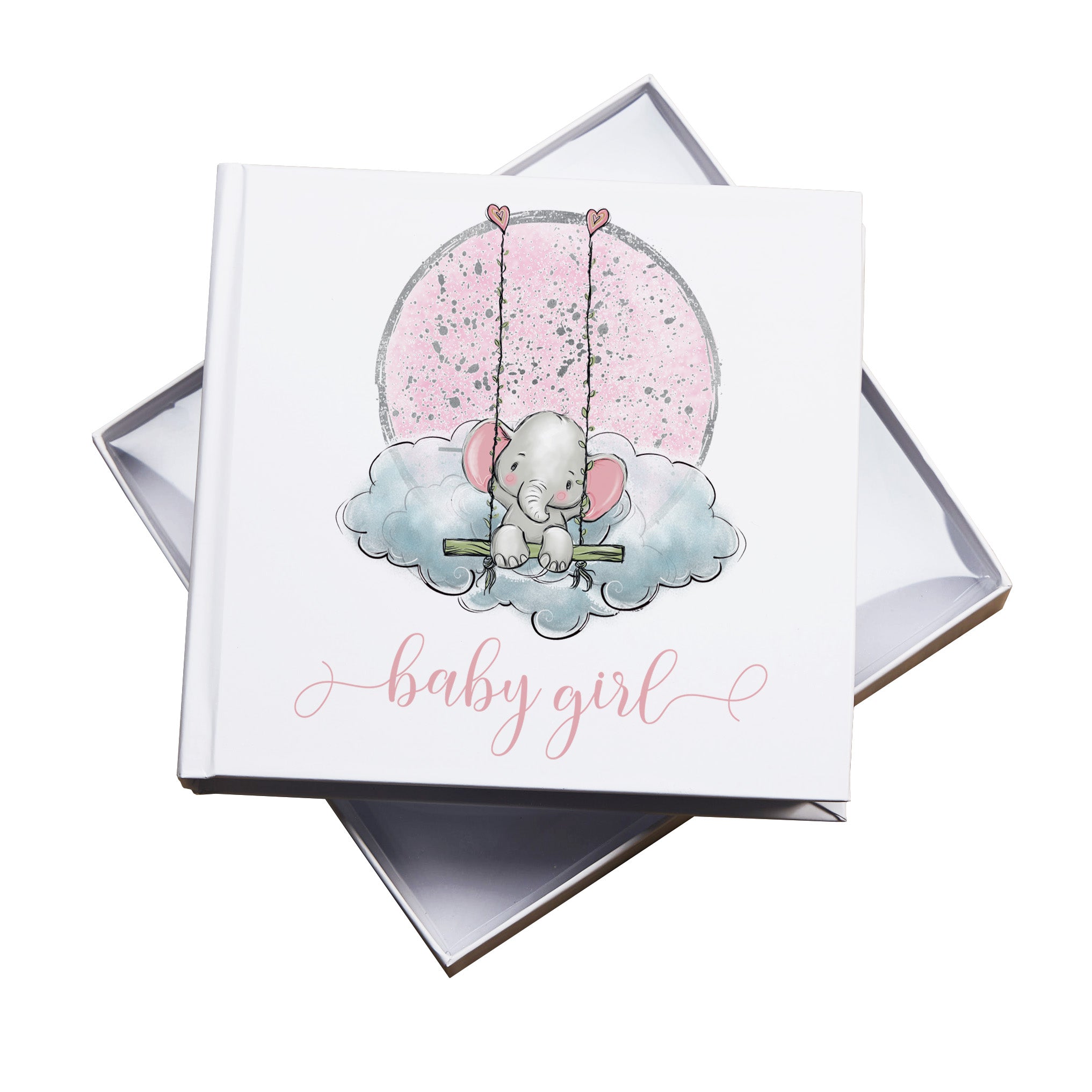 Baby Girl Elephant Photo Album Gift 50 x 6" x 4" Photos Baby Girl Photo Album ukgiftstoreonline