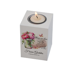 Personalised Remembrance Tea Light Candle Holder For Condolence & Memorial With Jar