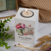 Personalised Remembrance Tea Light Candle Holder For Condolence & Memorial With Jar