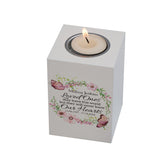 Personalised Remembrance Tea Light Candle Holder For Condolence & Memorial With Butterfly