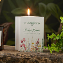 Custom Remembrance Tea Light Candle Holder For Memorial Personalised Condolence & Sympathy Gifts