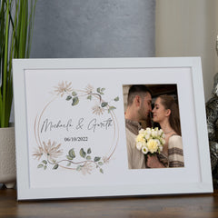 Personalised Wedding Day Photo Frame Gift Any Name and Date Photo Keepsake