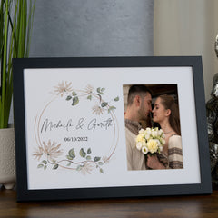 Personalised Wedding Day Photo Frame Gift Any Name and Date Photo Keepsake