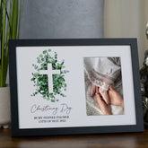 Personalised Christening Day Photo Frame Gift With Cross Christening Day Memory Keepsake