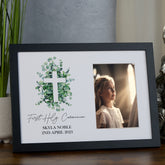 Personalised First Holy Communion White Photo Frame Gift With Cross