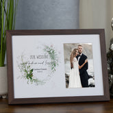 Personalised Wedding Photo Frame Gift With Botanical Design