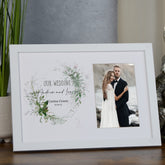 Personalised Wedding Photo Frame Gift With Botanical Design