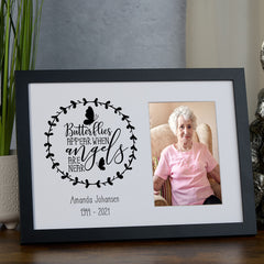 Personalised Butterflies Appear When Angels Are Near Memorial Remembrance Photo Frame