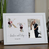 Personalised Initials Wedding Photo Frame Elegant Wedding Day Photo Keepsake