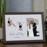 Personalised Initials Wedding Photo Frame Elegant Wedding Day Photo Keepsake