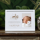 Personalised Christening Photo Frame With Church Background