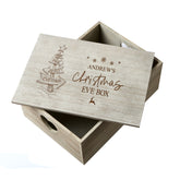 Personalised Large Christmas Eve Crate Keepsake Box With Tree