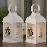 Personalised 25th Anniversary Photo Candle Lantern Gift For Couple