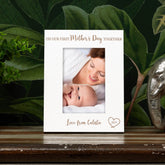 White Wooden Personalised On Our First Mothers Day Portrait Photo Frame