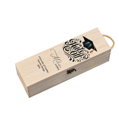 Personalised Graduation Wooden Wine or Champagne Box Hats Off