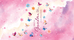 Personalised Grandma Gift Butterfly Lamp With Wood Base LED Night Light