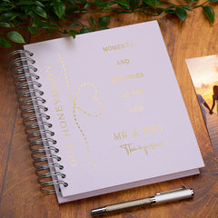 Personalised Multiple Colours Moments And Memories Memory Book New Mr & Mrs Honeymoon Memories Photo Album Foil Print