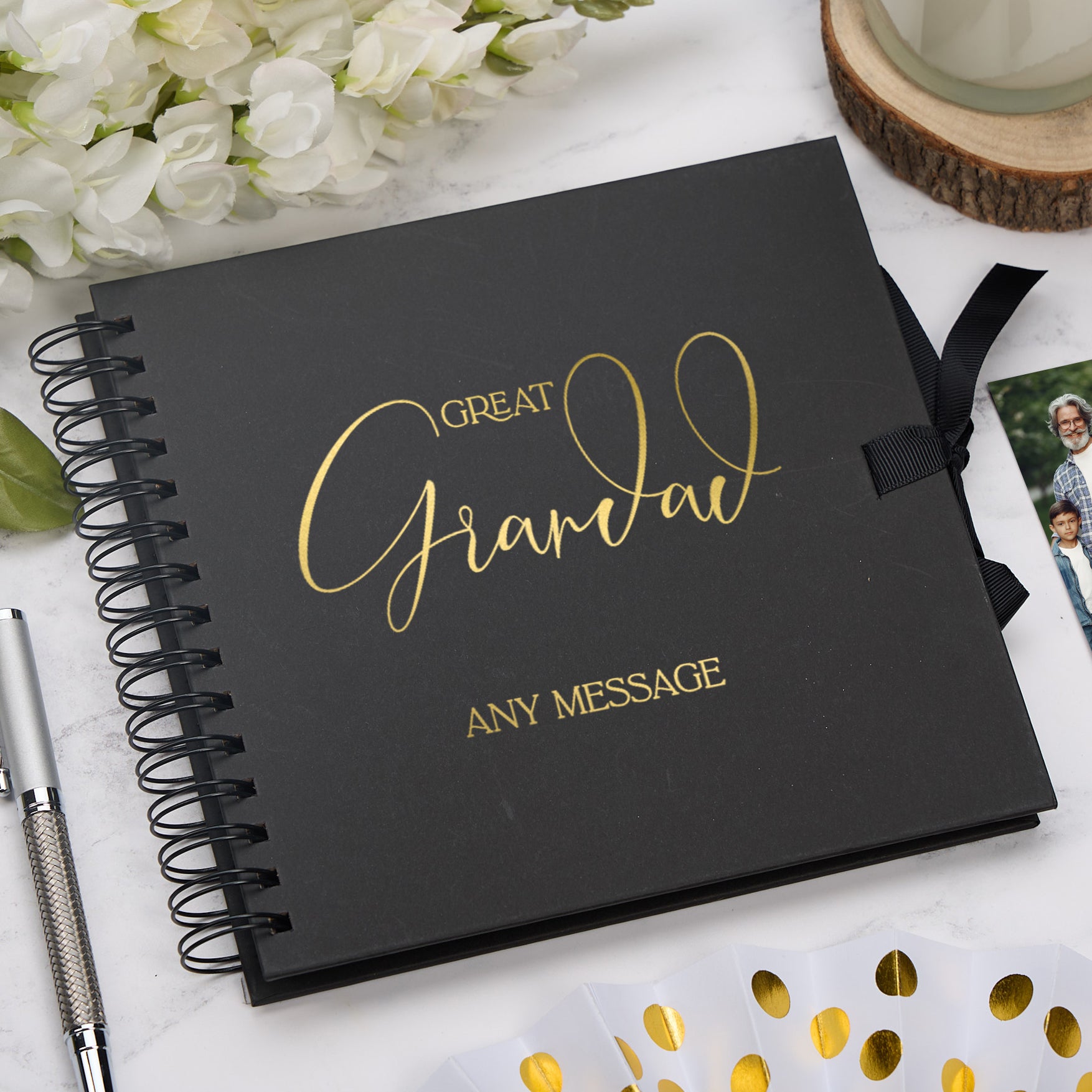 Personalised Great Grandad Scrapbook Photo Album With Sentiment Multiple Colours Memory Book Photo Album ukgiftstoreonline