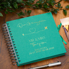 Personalised Honeymoon Guest Book, Custom Honeymoon Scrapbook Album Foil Print Honeymoon Memory Book