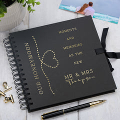 Personalised Moments And Memories As The New Mr & Mrs Multiple Colour Scrapbook Photo Album Custom Honeymoon Foil Print Memory Book