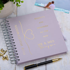 Personalised Moments And Memories As The New Mr & Mrs Multiple Colour Scrapbook Photo Album Custom Honeymoon Foil Print Memory Book