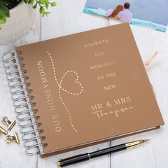 Personalised Moments And Memories As The New Mr & Mrs Multiple Colour Scrapbook Photo Album Custom Honeymoon Foil Print Memory Book