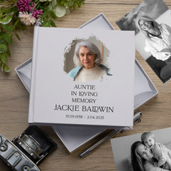 Personalised Auntie In Loving Memory White Album With Photo For 50 x 6x4 Photos