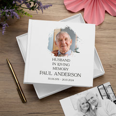 Personalised Husband In Loving Memory White Album With Photo For 50 x 6x4 Photos