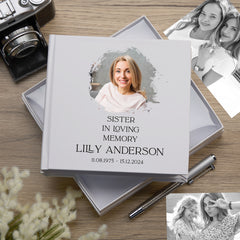 Personalised Sister In Loving Memory White Album With Photo For 50 x 6x4 Photos
