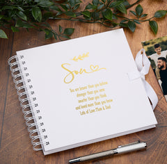 Personalised Son Multiple Colours Scrapbook or Photo Album Gift With Sentiment