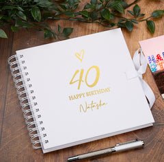 Personalised Love Heart Any age Birthday Multiple Colour Scrapbook, Guest Book or Photo Album Gift 16th, 18th, 21st, 30th, 40th, 50th, 60th, 70th, 80th