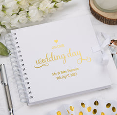 Personalised Our Wedding Day Multiple Colours Guest Book Scrapbook or Photo Album Gift