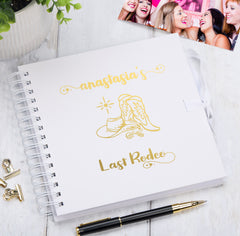 Personalised Hen Do Last Rodeo Multiple Colours Scrapbook Photo Album Guest Book