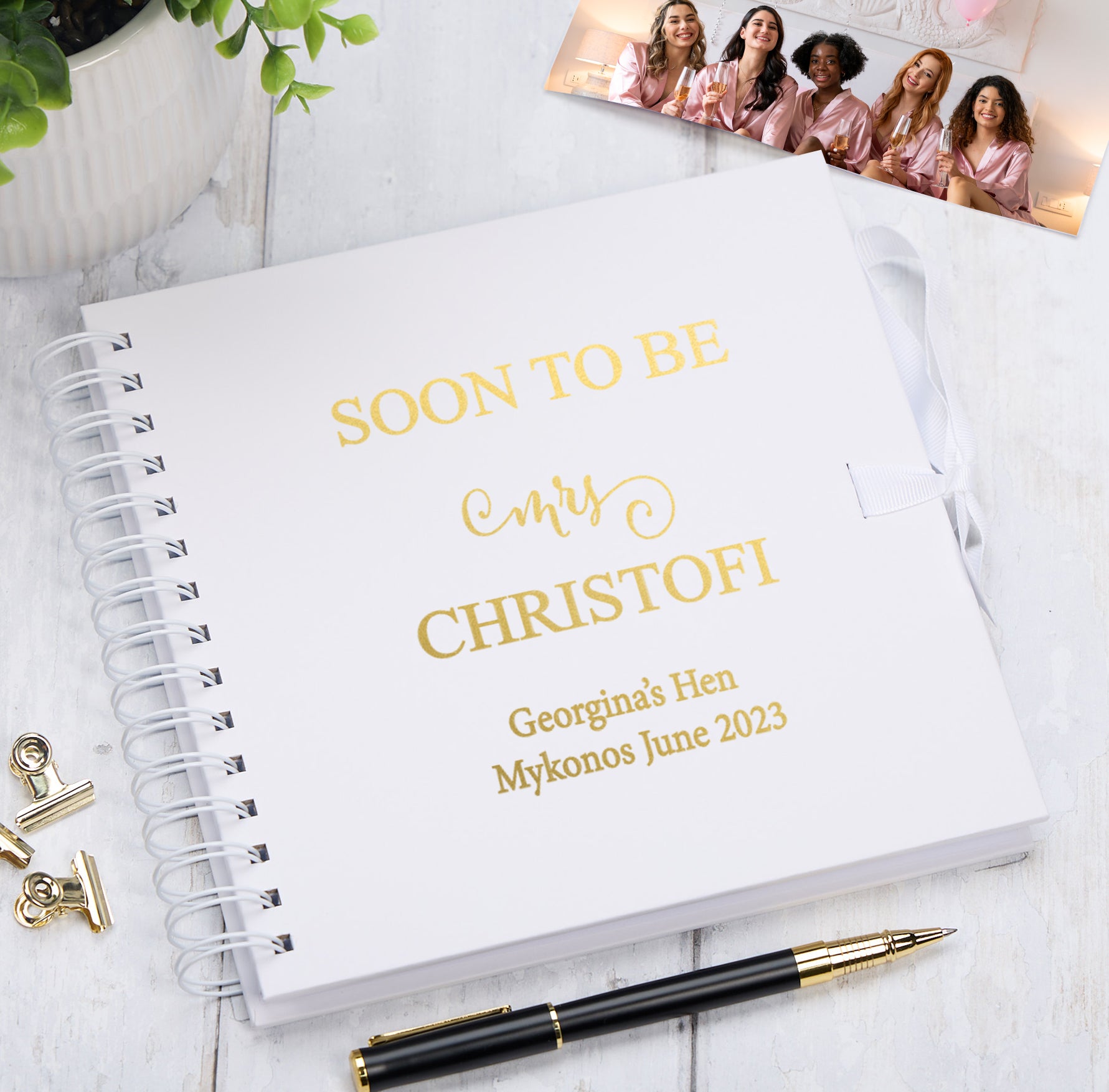 Personalised Soon To Be MRS Multiple Colour Hen Night Do Guest Book Scrapbook Photo Album Scrapbook ukgiftstoreonline White