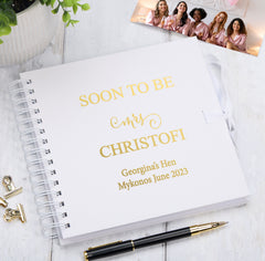 Personalised Soon To Be MRS Multiple Colour Hen Night Do Guest Book Scrapbook Photo Album Scrapbook ukgiftstoreonline White