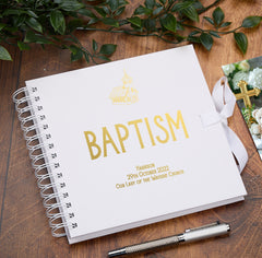 Personalised Baptism Multiple Colour Scrapbook, Guest Book or Photo Album Gift