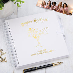 Personalised Girl in Glass Hen Night Memory Book Hen Party Scrapbook Album Photo Album ukgiftstoreonline
