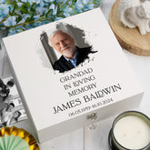 Personalised Grandad In Loving Memory White Keepsake Box With Photo For Condolence & Memory Treasure Sympathy Gift