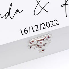 Personalised Luxury Wooden Wedding Box Keepsake With Floral Rings Gift For Couple Keepsake Wooden Box ukgiftstoreonline