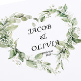 Personalised Luxury Wooden Wedding Box Keepsakes With Floral Green Heart