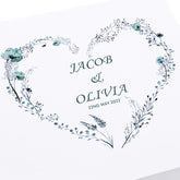 Personalised Luxury Wooden Wedding Box Keepsakes With Dusty Blue Heart