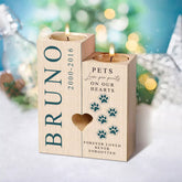 Personalised Pets Leave Paw Prints Dog Memorial Tea Light Candle Holder