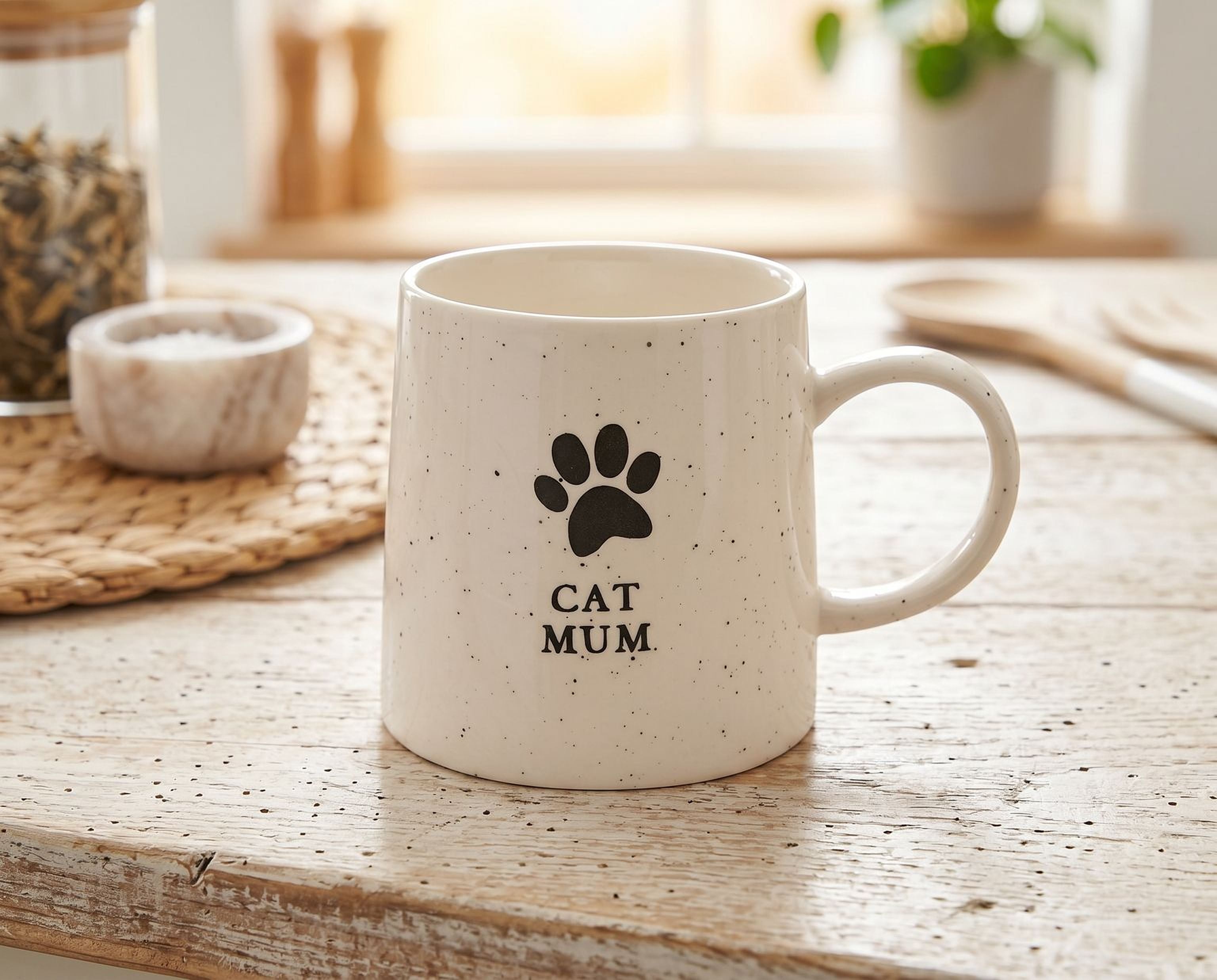 Cat Mum Stoneware Mug – Durable Paw Print Mug | Dishwasher Safe Gift ukgiftstoreonline