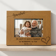 Personalised Grandad Photo Frame – Wooden Engraved Gift With Custom Message grandad photo frame ukgiftstoreonline