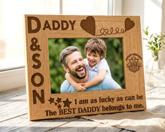Daddy and Son Wooden Photo Frame Gift Daddy Photo Frame ukgiftstoreonline