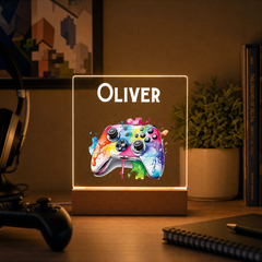 Personalised LED Lamp, Kids Night Light Gift, Gamer Light, Birthday Gifts for Kids, Game Controller Personalised Heart Gifts ukgiftstoreonline
