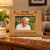 Grandpa Memorial Photo Frame | Engraved 4x6 Solid Wood Keepsake Grandpa Photo Frame ukgiftstoreonline